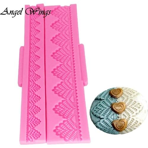 Long lace cake border DIY cake mould Silicone Mold Sugarcraft dessert Candy Chocolate Fondant Cake Decorating Tools F1371