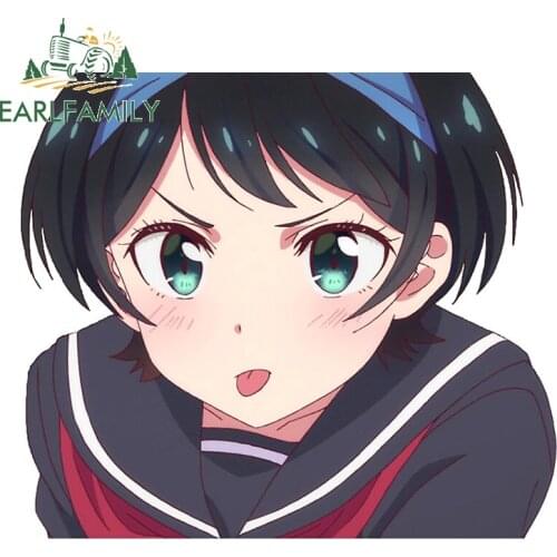 EARLFAMILY 13cm x 12.7cm for Ruka Tongue Out Auto Decal Vinyl Car Sticker Waterproof Scratch-proof Window JDM Assessoires