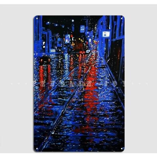 City Lights Poster Metal Plaque Wall Mural Plaques Home Classic Tin Sign Posters