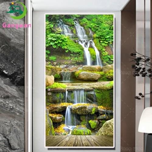Full Square/Round 5d Diamond Painting Waterfall Landscape Nature New Arrival DIY Diamond Embroidery mosaic large size Home Decor