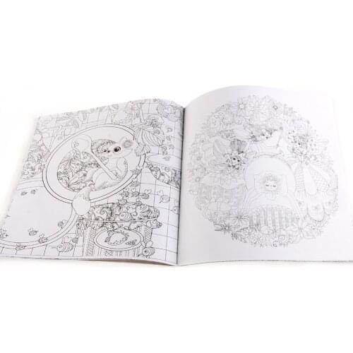 English Adult mystery Garden Treasure Hunt Coloring Painting Book C5AE