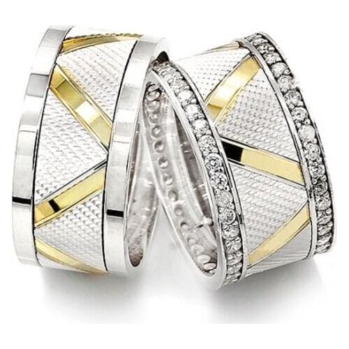 Couple Wedding Ring Sterling Silver 925 Woman And Man Luxury Jewelry Bands Engagement Anniversary Anatolian Civilization Models