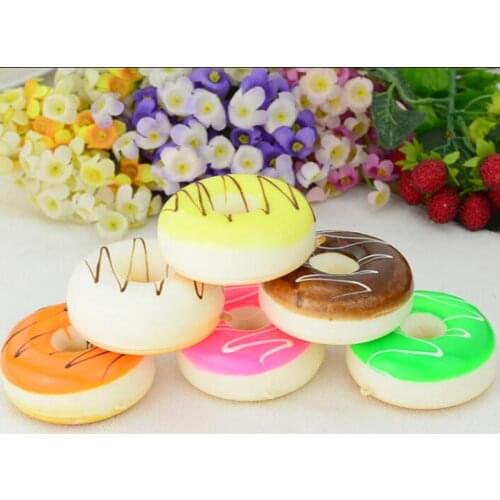 Cute 5CM Artificial Mini Donut Kawaii Antistress Cake Stress Relief Popular Squeeze Toy Gags Practical Joke