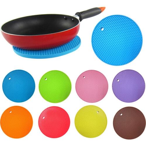Multifunctional Round Alveolate Non-slip Heat Resistant Mat Coaster Cushion Place Mat Pot Holder Table Silicone Pad Dura