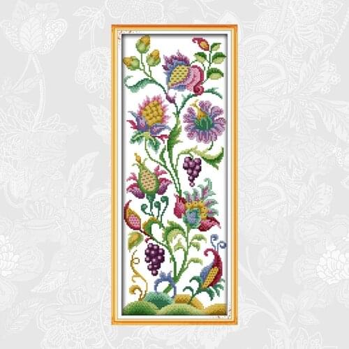 Joy sunday Abstract flowers Patterns Printed Cross Stitch kits DMC Thread Embroidery DIY Handmade Home Decoration Crafts