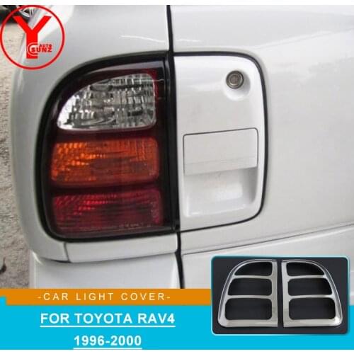 Rear Lamp Cover For TOYOTA RAV4 1996 1997 1998 1999 2000 TailLight Trim Overlay ABS Chrome Back Frame Cover Accessories 1997