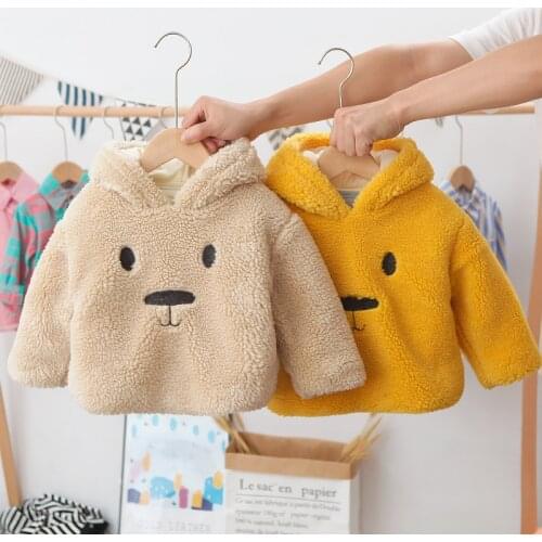 Autumn Winter Baby Boys Jacket Warm Girls Coat Thicken Plush Kids Hooded clothes Children Outerwear Casual Hoody Sweatshirt