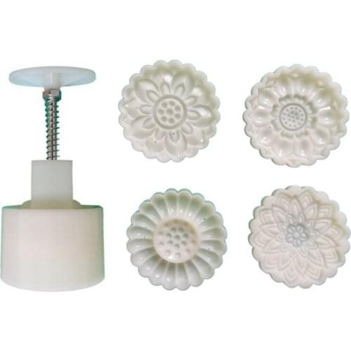 Plastic Mooncake Mold 125g Animal Flower Stamp Cookie Cutter Mould DIY Baking Accessories Mid-Autumn Festival