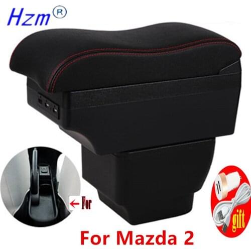 For MAZDA MAZDA 2 Armrest Interior Parts 2017 Car Armrest box Retrofit parts Storage box car accessories Interior with USB LED
