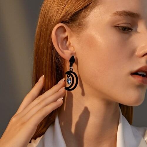 Pri Jin New Style Velvet Moon Earrings Women Fashion Love Earrings Dangle Earrings Drop Earrings Designer Earrings