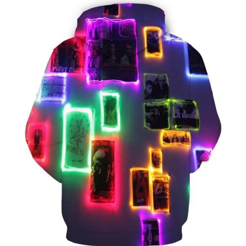 Psychedelic 3D Graphic Hooded Rainbow Hoodies Sweatshirt Funny Long Sleeve Unisex Cool Tops La Hip hop Casual Clothes