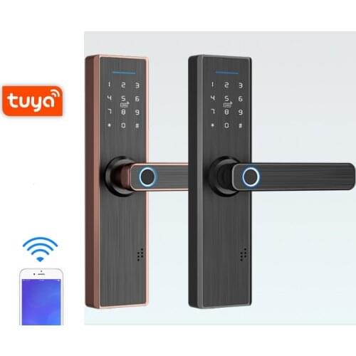 S804 Digital Lock Smart Wifi Tuya TTlock APP Password Fingerprint Smart Card Key Smart Door Lock