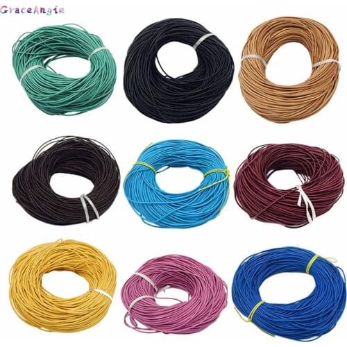 Cords Dia 2 mm Round Cow Genuine Leather Genuine Leather Cord Necklace Bracelet Findings Leather Rope String DIY Jewelry Making
