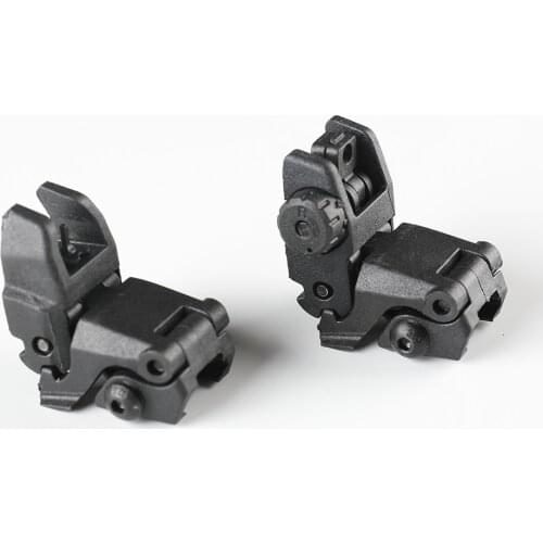 Tactical Front Rear Sight Field Sport Polymer Folding Front & Rear Set Flip Up Backup Sights BUIS Black