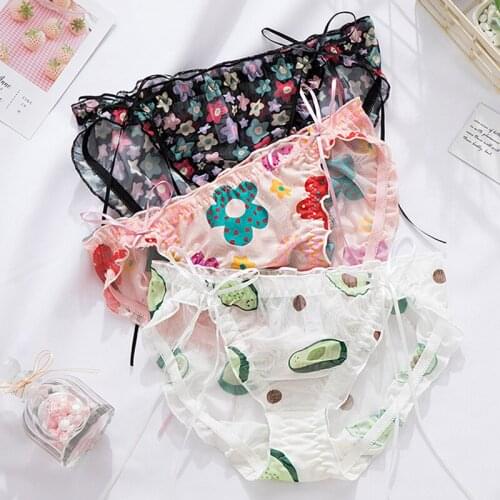 Panties for women Strawberry girl briefs female casual underwear kwaii Avocado underpants Lace ladies lingerie woman intimates
