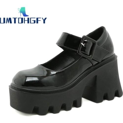 Lolita Soft 9.5CM Retro Buckle Sole Foreign Trade Mary Jane Single Leather Shoes Super high heel JK Shoes Female British Style