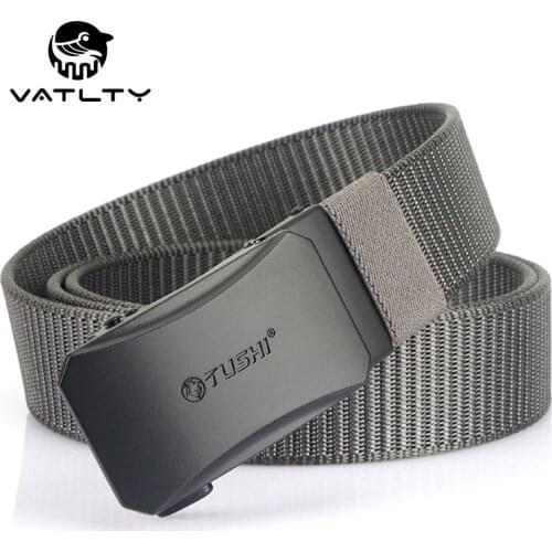 VATLTY 2021 3.4cm Mens Belt Matte Black Alloy Buckle Strong 1200D Real Nylon Unisex Military Nylon Belt Hiking Accessories