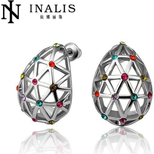 E834 INALIS New Trendy GoldPlated WaterDrop Earrings For Women Fashion Jewelry E834