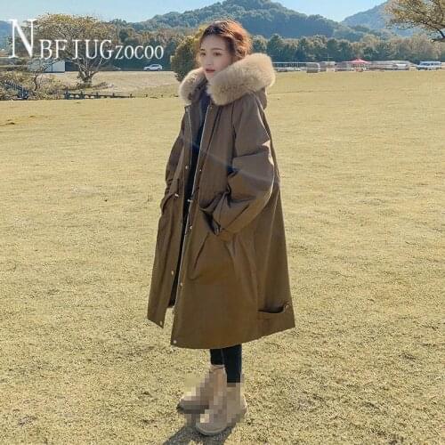 Winter Women Parkas 2020 New Long Style Lining With Fluff Thick Hooded Female Cargo Coat