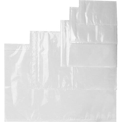 1000pcs/Carton 145*255mm Courier Invoice Packaging Logistics Bag Adhesive-backed Transparent Plastic Bag with Short Side Opening