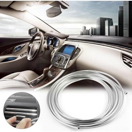 15m Car Chromed Trim Strip Car Truck Flexible Door Guard Protector Molding Dropshipping Protector Silver Strip Trim Edge Co T9S6