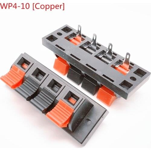 2pcs WP 4 bit Copper pin Speaker Amplifier Wire Clip Audio terminal horn wire jack Socket WP4-10 LED light wire clamp test clip