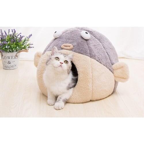 2021 New Pet Cats Products Bed for Animals Accessories Kittens House Cave for Rabbit Bed for Cats Winter Tent Lovely and Soft