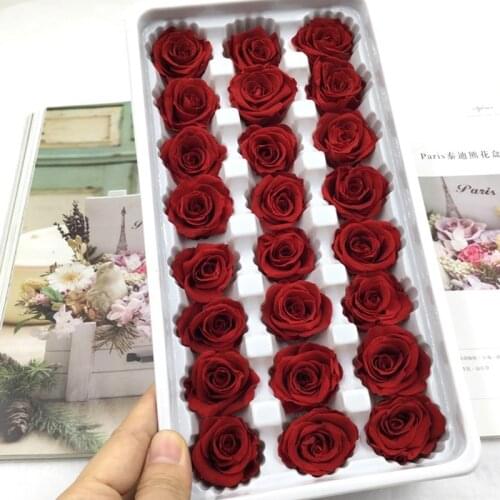 24pcs/box Preserved Flowers Eternal Life Flower Rose in box Immortal Flowers mothers day gift Material Gift Box DIY Level B 2-3