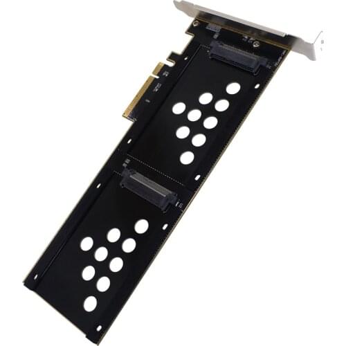 TISHRIC U.2 SSD Hard Drive Adapter Dual Port U.2 To Pcie Express Support Slot 8X 16X Adapter Board Dual Interface Riser Card