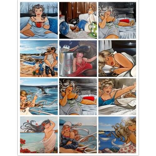 Diamond painting fat lady 5d diamond mosaic accessory art square / round diamond embroidery sexy woman icon