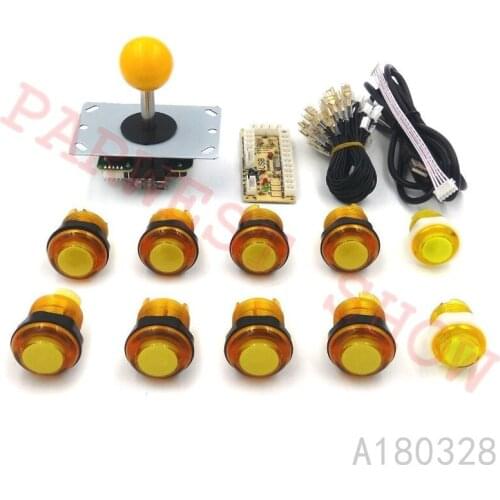 Free Shipping Arcade 5Pin Joystick + 24/ 30mm 12V LED Illuminated Push Buttons + Zero Delay USB Encoder for Arcade Kit DIY Parts
