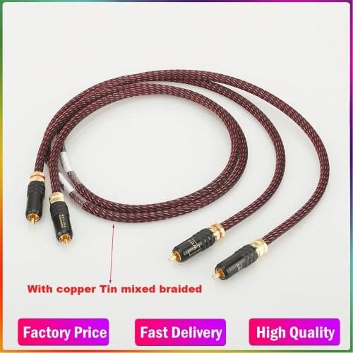 A Pair L-4E6S Audio Cable HIFI RCA Audio Cables With Copper Tin Sleeves with WBT-0144 connector plug