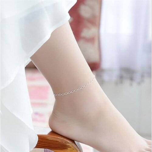 Everoyal Top Quality Silver Anklets For Women Party Accessories Charms Geometric Bracelet Silver 925 Lady Jewelry Female Gift