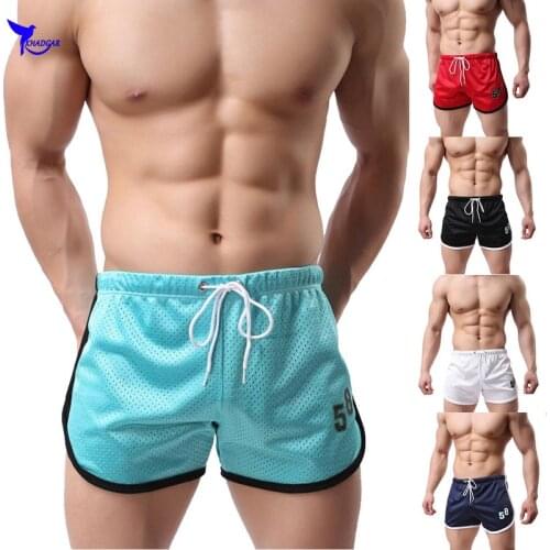 Quick Dry Summer Mens Breathable Mesh Running Shorts Double Layer Beachwear Trunks Gym Fitness Sport Shorts For Workout Jogging