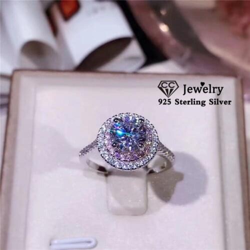 CC S925 Silver Rings For Women Bridal Wedding Fine Jewelry Propose Pink Cubic Zirconia Ring Romantic Bijoux Drop Shipping CC593