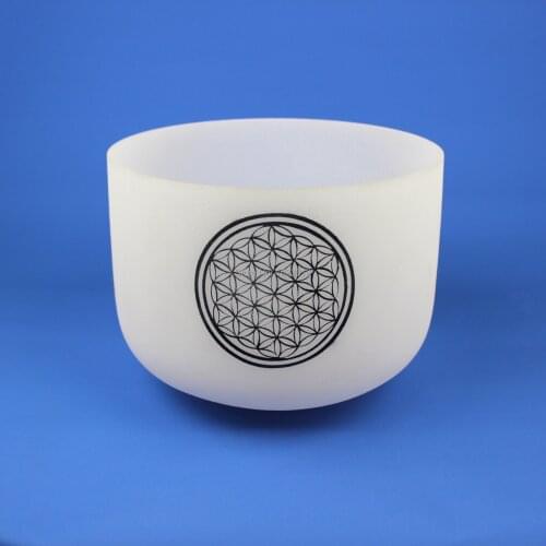 The Flower of Life design 8 inch 7 Chakras tones healing Crystal Singing Bowl