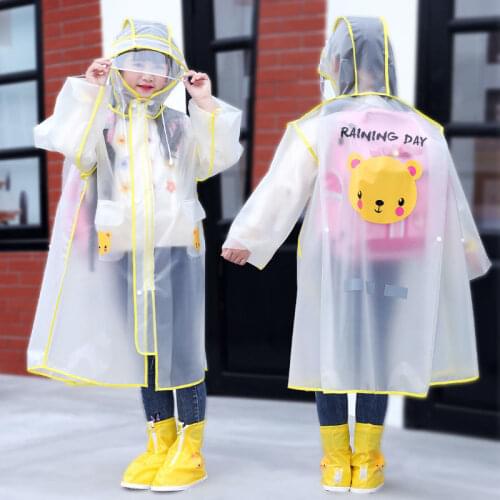 High Quality Schoolchild Children Raincoat Kids Boys Girls Waterproof Jumpsuit Hooded One-Piece Cartoon Dinosaur Baby Rainwear b