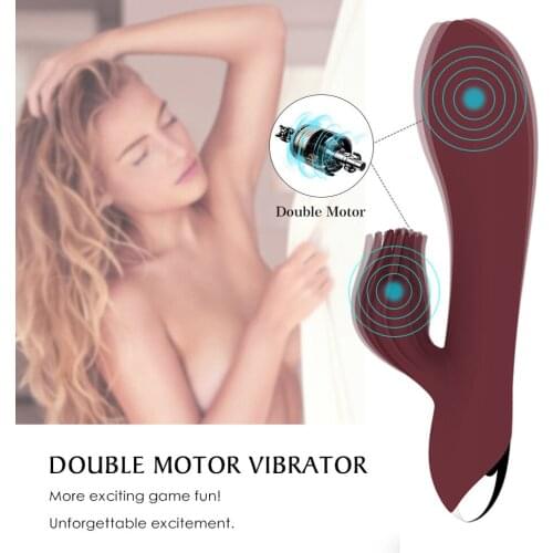 Dual Motor Strong Vibrator G-Spot Vagina Double Stimulator Female Masturbation AV Vibrator Stick Sex Toys For Women Adult Erotic