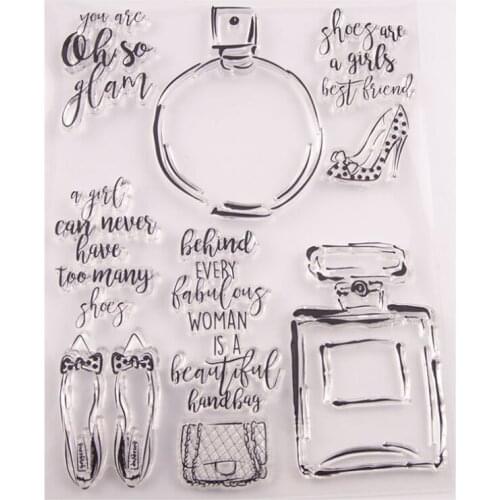 Perfume Bottle Transparent Clear Silicone Stamp Seal DIY Scrapbook Rubber Stamping Coloring Embossing Diary Decoration Reusable