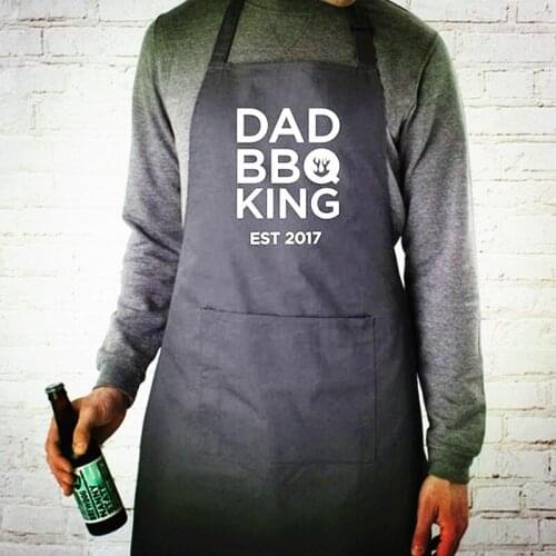 Custom mens barbecue cooking apron,personalized ''Dad Bbq King'' Kitchen Baking apron,fathers Day gift,super chef dad EST Time