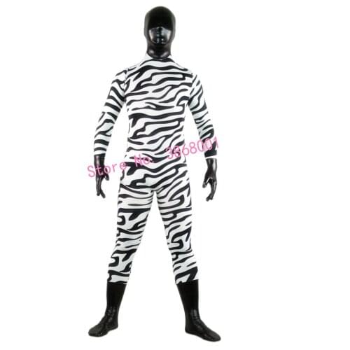 Halloween cosplay costume animal Zebra pattern combination tights jumpsuit full Bodysuit Zentai Suits Fancy