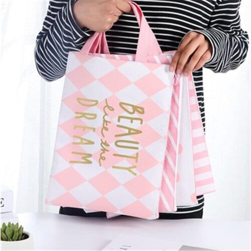 Small fresh crystal powder mesh handbag file bag office data student test paper bag Stationery office supplies for students