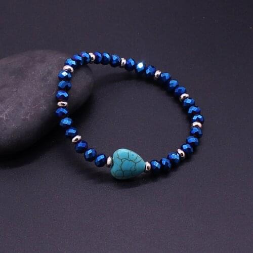 Fashion Crystal Bracelet Simple Hand Beaded Crystal Heart Shaped Stone Lady Bracelet Party Friendship Crystal Bracelet Jewelry