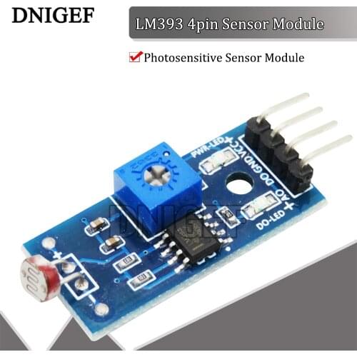 1PCS Photosensitive Brightness Resistance Sensor Module 4PIN LM393 Light Intensity Detect Resistor Module For Arduino Diy Kit