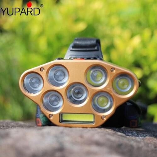 Powerful LED Headlight headlamp Samsung 8LED Head Lamp Power Flashlight Torch head light 18650 battery For Camping, fishing