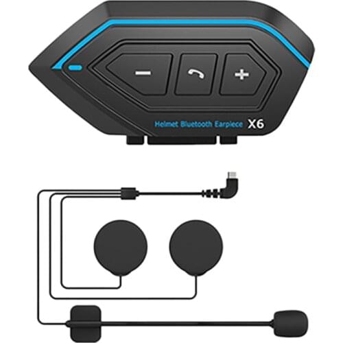 Motorcycle Smart Bluetooth Helmet Headset Wireless Handsfree Earphone Waterproof Interphone with Hose Tube Microphone