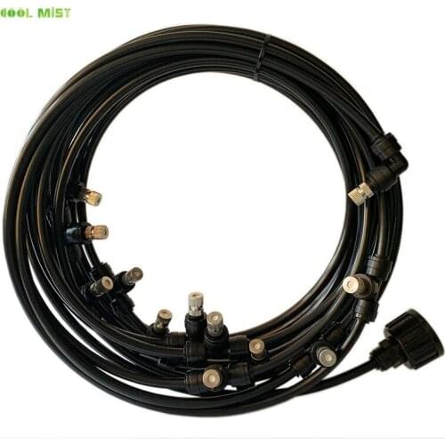 10M Water Misting Cooling System Kit Summer Sprinkler Slip Lock Nozzle Outdoor Garden Greenhouse Plants Spray Hose Watering M002