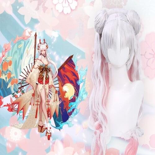 Game Onmyoji Cosplay Wigs Shiranui Cosplay Heat Resistant Synthetic Wig Hair Halloween Party Women Anime Cosplay Wig