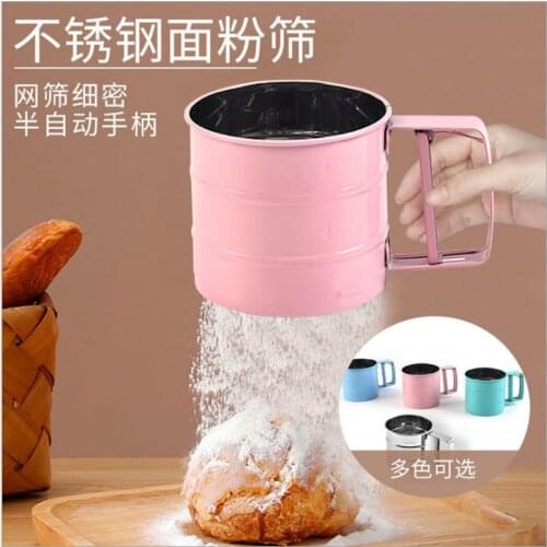 Baking Supplies Kitchen Cooking Accessories Tools Food Stainless Steel Hand-held Semi-automatic Strainer Sieve Rice Flour