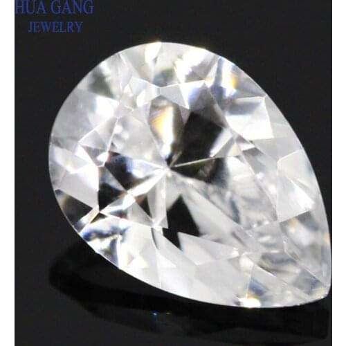 Size 3x4~8x10mm 12# White Pear Stone Synthetic Corundum Gems Stone For jewelry Wholesale Free Shipping